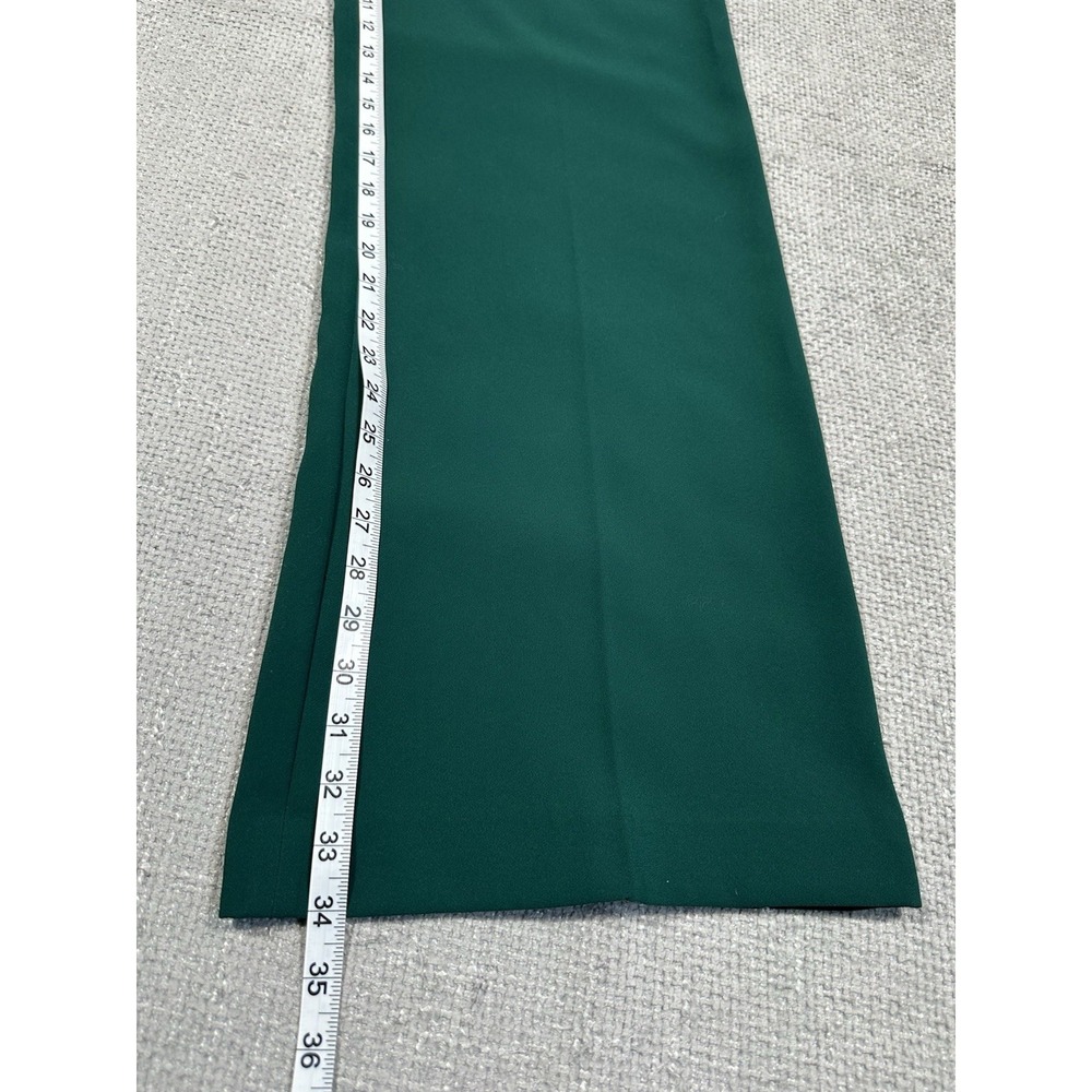 Zara Trousers Womens XL 35x34 Green Pants‎ Career Side Zip - Picture 4 of 10